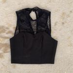 Fora Black Crop Top High Neck Lace Photo 2