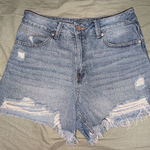 Sincerely Jules High Waisted Distressed Denim Shorts W9/29 Medium Wash Blue Photo 0