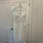 Mac Duggal  79337 White Beaded Sequin Floral Bridal Wedding Formal Gown NWT Photo 3
