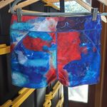 Reebok Patriotic Tie Dye Bike Shorts Red Blue Size Small Photo 4