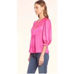 Amanda Uprichard  V-Neck Hot Pink 100% Silk Garber‎ Top Cerise Size Medium Photo 1