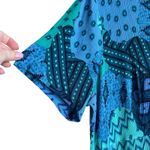 Avenue Women Maxi Dress Back Zip Gauzy High Waist Abstract Whimsy Aztec Colorful Photo 6