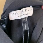 Halston Heritage Halston Women’s Size 6 Black Silk Fit & Flare V-Neck Back Cutout Dress NWT Photo 8