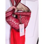 Three Floor NWT  True Formal Bustier Midi Dress 4 Red Orange Cocktail Event 1970s Photo 3