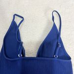 Free People Intimately by  Ribbed Blue Adjustable Strap V-neck Top/Tank Size XS Photo 3