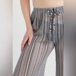 Time and Tru crochet Striped Black, grey and White cover up Pants Sz 1X Black Photo 4