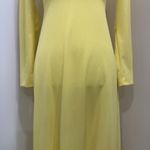 Vintage 1970s Victorian Edwardian Revival Yellow Lace Neck Maxi Dress Costume XS Photo 5