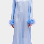 Sleeper Luna Maxi Dress with Detachable Feathers Blue Womens Size XS Photo 0