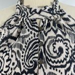 Dixie Womens Small Halter Neck Tiered Mini Dress Beige Paisley Floral Italy Made Brown Photo 2