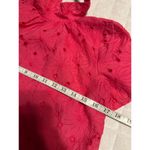 Storia  Eyelet Dress Size Small Hot Pink Shift Tie Neck Mini Short Vacation NWT Photo 5