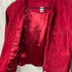 Chico's Vintage  Red Suede Leather Embroidered Jacket Size Small Western Cowgirl Photo 8