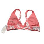 Raisin's Reversible Pink White Floral Bikini Swim Top Size L Photo 1