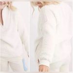Aerie  Woman’s Dream Sherpa Quarter Zip Cream Sweatshirt: Pockets; size Large Photo 2