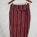 Eva Franco Red Blue White Geometric Print Wool Poly Blend Pencil Skirt With Slit Size 2 Photo 7