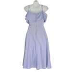 Lulus  Yacht Rock Blue & White Striped Off-the-Shoulder Midi Dress Women's Medium Photo 2