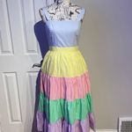 English Factory Colorblock Pastel Rainbow π Tires Summer Dress A-line Fit Flare Coquette Coastal Cottage Barbie Photo 3