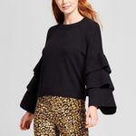 Who What Wear Target Black Tiered Sleeve Sweater Photo 0