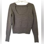 French Connection Juniper Rib Open Back Sweater Size Small Gray Photo 3