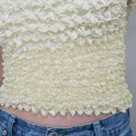 Vintage 90s Light Yellow Bubble Popcorn Shirt Size M Photo 4