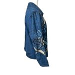 Coldwater Creek Vintage Embroidered Denim Jean Floral Jacket Small Boho Festival Photo 5