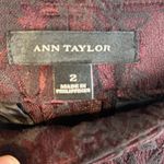 Ann Taylor  Burgundy Black Floral Jacquard Dress Pants Size 2 Photo 4