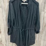 Knox Rose CINCH WAIST DRAPEY JACKET WITH ROLLTAB SLEEVE AND POCKETS XS Photo 1