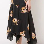 ALC Frank A.L.C.‎ Borden Black Floral Wrap Silk Midi Skirt Size 4 Photo 0