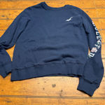 Hollister Navy Blue Sweatshirt Crewneck Long Sleeve Floral Sleeve Womens XS Photo 0