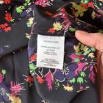 Veronica Beard Gil Floral Print Silk Cami w/Lace in Black Multi Size 12 Photo 7