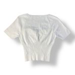 Endless Rose  White‎ Cropped Short Sleeve Sweetheart Neckline Knit Sweater Size M Photo 4