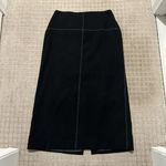 Dalia Collection Pencil Skirt Womens 12 Black Tan Top Stitch Vintage 90s Y2K Photo 0
