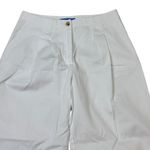 J. McLaughlin  Womens Cotton Linen Wide Leg Twill Pants White HR Size 4 Pleated Photo 2