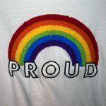 Eighty Eight Rainbow Proud Crew Neck T-Shirt White Short Sleeve Embroidered NEW Adult Medium Photo 3