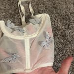 Tic Toc Chic White Butterfly Adorned Crop Top Photo 1