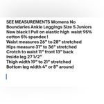No Boundaries  Womens Ankle Leggings Cotton Spandex Size S juniors Black NWOT Photo 7