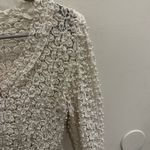 None VTG Ivory Beaded Lace Cardigan Pearl & Sequin Embellished Party Bridal NYE Glam Photo 2