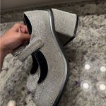 Sugar Thrillz Dolls Kill Y2K Rhinestone Silver Mary Jane Block Heels Sandals Size 9 Photo 5
