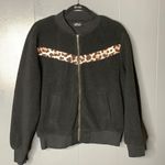 Zyia  Black Leopard‎ Flying V Fleece Jacket  Size M Photo 12