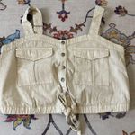 Free People  We The Free Cream Palm Desert Denim Button-Up Top Medium Photo 0