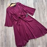 Eloquii Nwt  maroon leopard tie front dress midi‎ length Photo 1