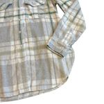 Panache  Apparel Grey Plaid Button-Down Shirt Top Oversized Size Small Women's Photo 5
