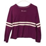 Champion Purple and White Crop-top Crew Neck Sweater Photo 2