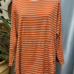 Pendleton  Orange and White Striped casual Top Photo 0