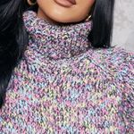 Pretty Little Thing  Petite Pink Cropped Mixed High Neck Jumper, Size 4​​​​​​​​ Photo 1