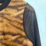 DKNY  Animal Print‎ Mesh Long Sleeve Top Size Small Photo 2