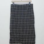 J.Jill Plaid Pencil Skirt Black Ten Stretch Knit Size Small Photo 0
