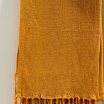 Mustard yellow orange shimmery knit Scarf wrap with Fringe Photo 0