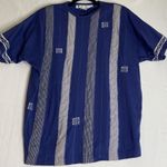 Vintage Chaus‎ Womens Large Blue Patchwork Top Shirt Retro Funky Boho Preppy Photo 0