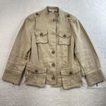 Banana Republic Heritage Sz 4 Flax Safari Jacket Utility Beige Sustainable Boho Photo 1