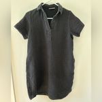 Three Dots 100% Cotton Double Gauze Polo Collar Dress Black Size Small Photo 1